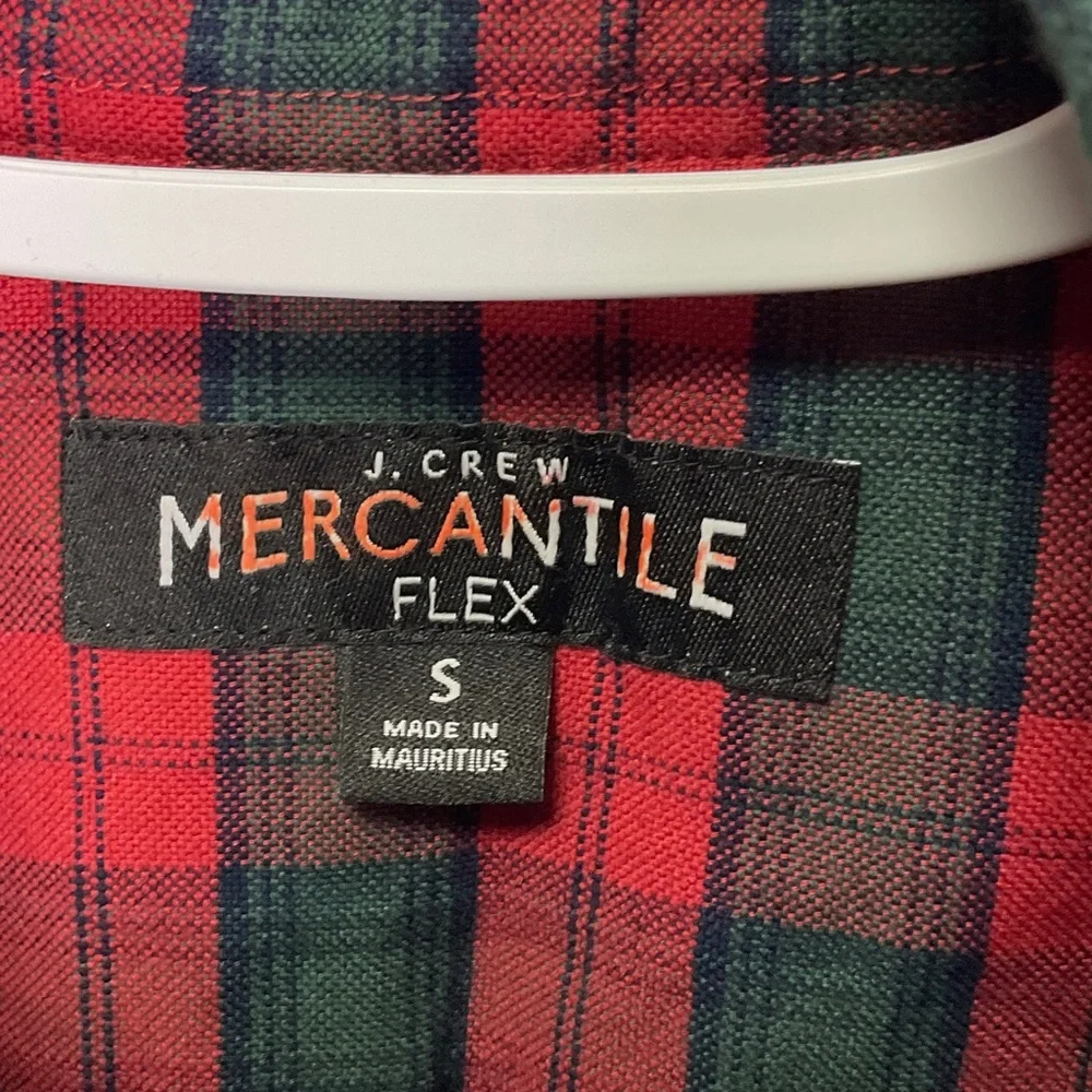JCrew Mercantile Red and Green Plaid Button Down Shirt